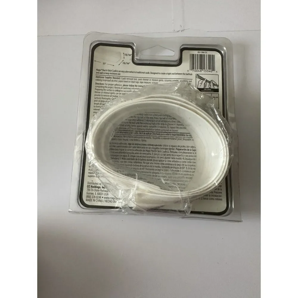 Magic Peel & Stick Caulk Tub & Wall‎ White Wide 1 5/8 X 11 Bathtub Shower Wate4